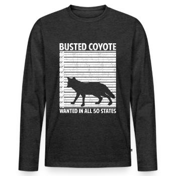Coyote Hunt Coyote Hunter Yote - Men's Premium Organic Long Sleeve Shirt - heather anthracite - Front - Nico (187cm)