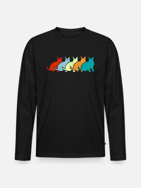 Big Floppa Karakal Cat Meme - Men's Premium Organic Long Sleeve Shirt - black