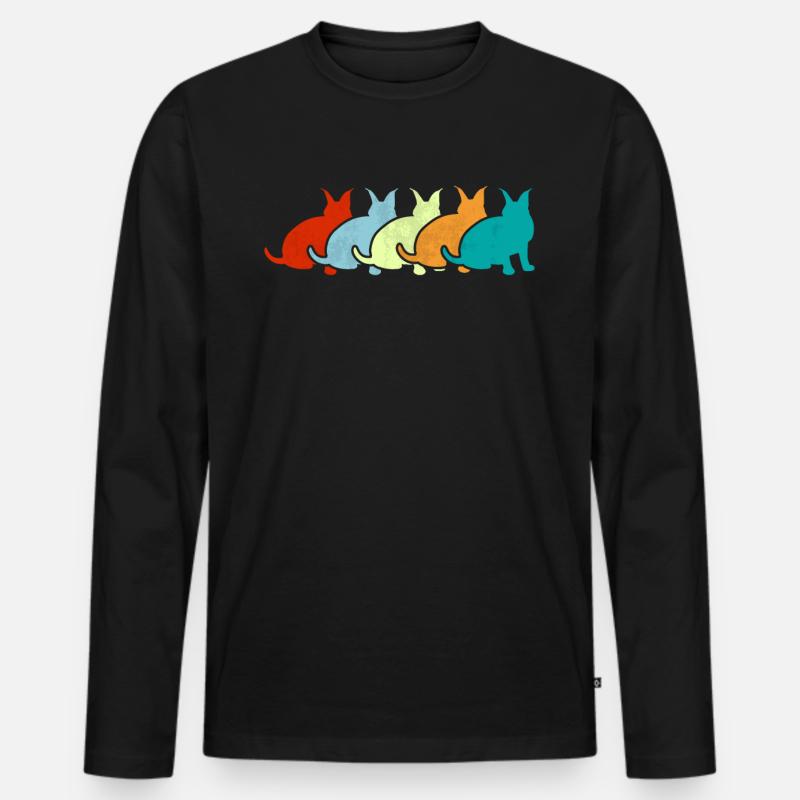 Großer Floppa Karakal Katze Meme - Männer Premium Bio Langarmshirt - Schwarz