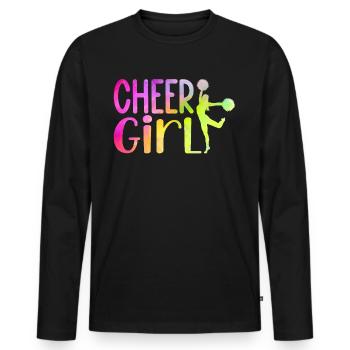 Cheer Girl Cheerleading Cheerleader Cheer Squad - Männer Premium Bio Langarmshirt - Schwarz - Vorne - Nico (187cm)