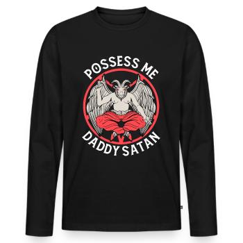 Satanism Satanic Atheist Baphomet Possess Me - Men's Premium Organic Long Sleeve Shirt - black - Front - Nico (187cm)