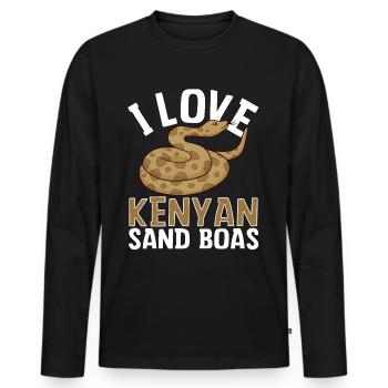 J’adore le serpent boas des sables du Kenya - T-shirt manches longues Premium bio Homme - noir - Devant - Nico (187cm)