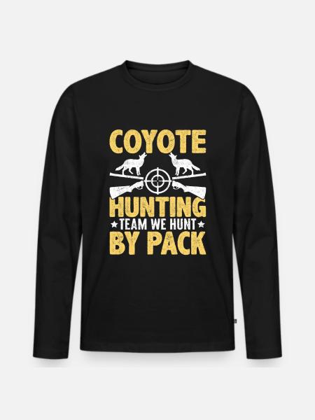 Coyote Hunter Yote - Men's Premium Organic Long Sleeve Shirt - black