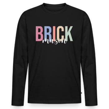 Maçonnerie de brique Maçon Maçon - T-shirt manches longues Premium bio Homme - noir - Devant - Nico (187cm)