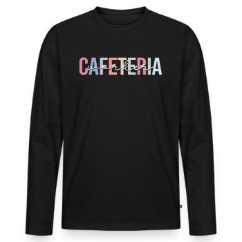 Cafeteria employee Lunch Lady - Men's Premium Organic Long Sleeve Shirt - black - Front - Nico (187cm)