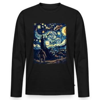 Cryptozoologie Conspiration cryptoïde Sternennach - T-shirt manches longues Premium bio Homme - noir - Devant - Nico (187cm)