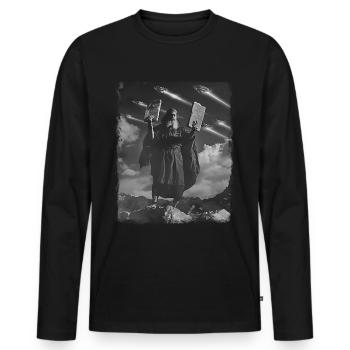 Moïse Juif Chrétien OVNI Alien Alien Se - T-shirt manches longues Premium bio Homme - noir - Devant - Nico (187cm)