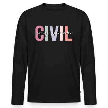 Civil engineering - Men's Premium Organic Long Sleeve Shirt - black - Front - Nico (187cm)