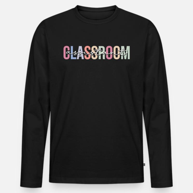 Klassenzimmerassistent Lehrerassistent Schule - Männer Premium Bio Langarmshirt - Schwarz