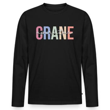 Crane operator Crane operator Construction HEO - Men's Premium Organic Long Sleeve Shirt - black - Front - Nico (187cm)
