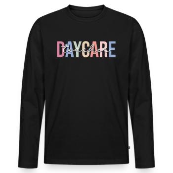 Superviseur de garde d’enfants Garde d’enfants - T-shirt manches longues Premium bio Homme - noir - Devant - Nico (187cm)