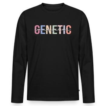 Conseiller en génétique Identité de genre Génétique - T-shirt manches longues Premium bio Homme - noir - Devant - Nico (187cm)