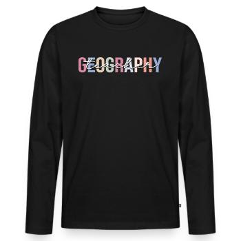 Geography teacher Geographer - Men's Premium Organic Long Sleeve Shirt - black - Front - Nico (187cm)