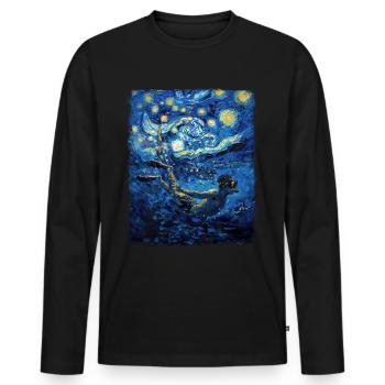 Snorkeling Snorkeling Snorkeler Starry Night Ma - Men's Premium Organic Long Sleeve Shirt - black - Front - Nico (187cm)