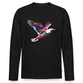 Seemöwe Möwe Seevogel Popart - Männer Premium Bio Langarmshirt - Schwarz - Vorne - Nico (187cm)