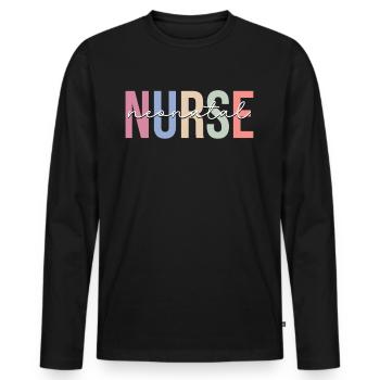 Infirmière en néonatalogie USIN - T-shirt manches longues Premium bio Homme - noir - Devant - Nico (187cm)