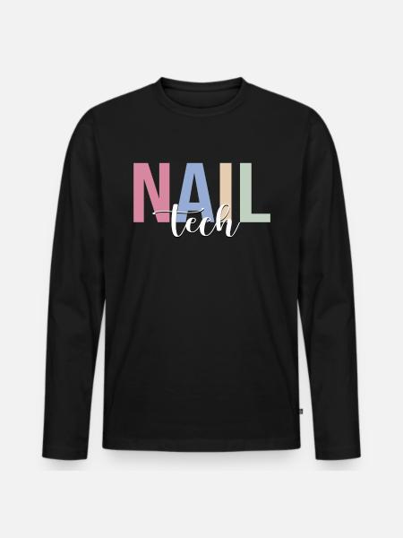 Nail Tech Beautician Nail Technician - Men's Premium Organic Long Sleeve Shirt - black