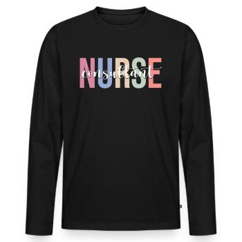 Infirmière consultante infirmière autorisée - T-shirt manches longues Premium bio Homme - noir - Devant - Nico (187cm)