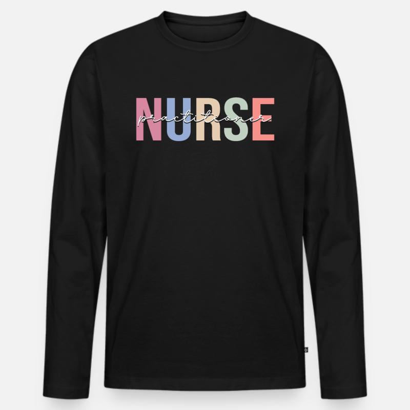 Nurse Practitioner Krankenpflege - Männer Premium Bio Langarmshirt - Schwarz