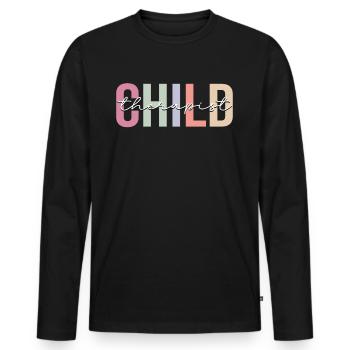 Child Therapist Therapy Child Psychologist - Men's Premium Organic Long Sleeve Shirt - black - Front - Nico (187cm)