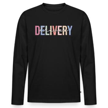 Delivery Driver Courier - Men's Premium Organic Long Sleeve Shirt - black - Front - Nico (187cm)