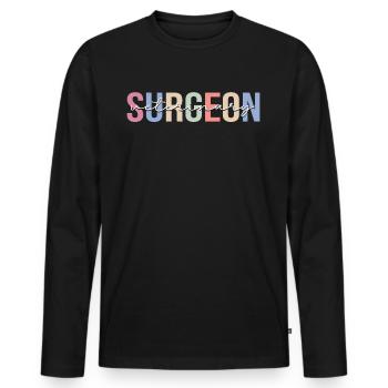 Vétérinaire Chirurgien Vet Tech - T-shirt manches longues Premium bio Homme - noir - Devant - Nico (187cm)