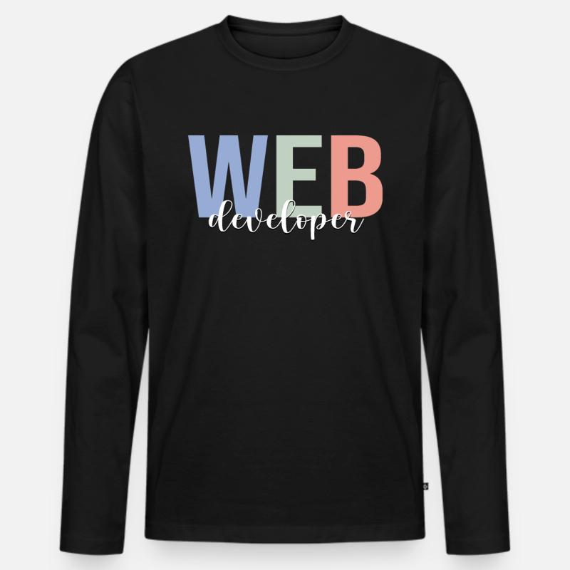 Web Developer Coding Programmer Programming - Men's Premium Organic Long Sleeve Shirt - black