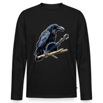 Raven Crow Bluegrass Banjo Spieler - Männer Premium Bio Langarmshirt - Schwarz - Vorne - Nico (187cm)