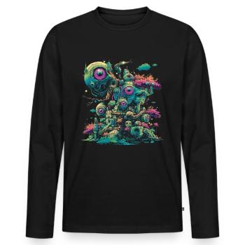 Esthétique bizarre Yeux Globes oculaires Machines Drea - T-shirt manches longues Premium bio Homme - noir - Devant - Nico (187cm)