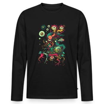 Weirdcore Ästhetische Augen Augäpfel Äste Dreamcor - Männer Premium Bio Langarmshirt - Schwarz - Vorne - Nico (187cm)