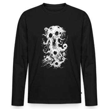 Weirdcore Ästhetik Weiße Zweige Augäpfel Dreamcore - Männer Premium Bio Langarmshirt - Schwarz - Vorne - Nico (187cm)