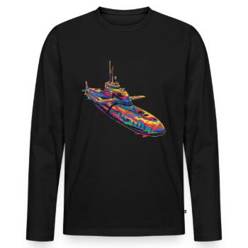 U-Boot Submariner Veteran Popart - Männer Premium Bio Langarmshirt - Schwarz - Vorne - Nico (187cm)