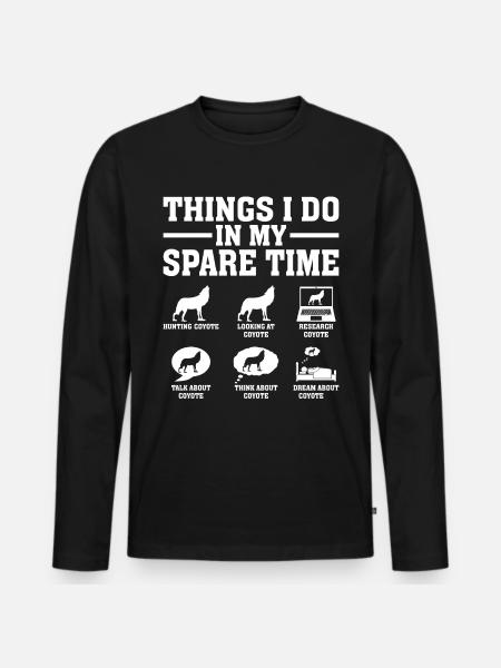 Coyote Hunter Yote - Men's Premium Organic Long Sleeve Shirt - black