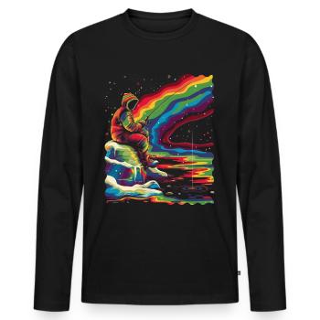 Fishing Fisherman Fisherman Popart - Men's Premium Organic Long Sleeve Shirt - black - Front - Nico (187cm)