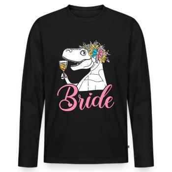 Braut Brautparty Bachelorette Dinosaurier - Männer Premium Bio Langarmshirt - Schwarz - Vorne - Nico (187cm)