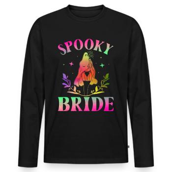 Spooky Bride Bridal Shower Bachelor Shower - Men's Premium Organic Long Sleeve Shirt - black - Front - Nico (187cm)