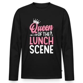 Cafeteria Worker Queen Queen of Lunch - Men's Premium Organic Long Sleeve Shirt - black - Front - Nico (187cm)