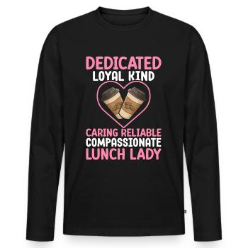 Cafeteria employee Dedicated, loyal, friend - Men's Premium Organic Long Sleeve Shirt - black - Front - Nico (187cm)
