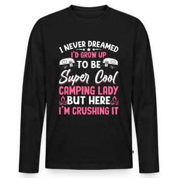 Camping Lady But Here I'm Killing It Camper Women - Men's Premium Organic Long Sleeve Shirt - black - Front - Nico (187cm)