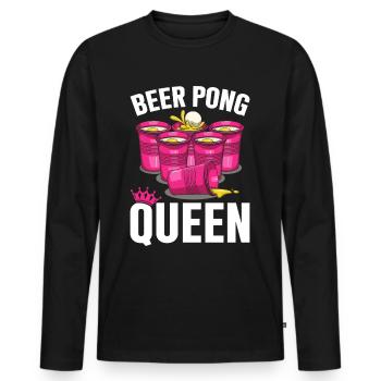 Beer Pong Queen Beer Pong Girl Player Trinkspiel - Männer Premium Bio Langarmshirt - Schwarz - Vorne - Nico (187cm)