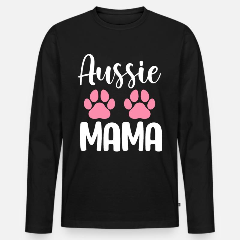 Australian Shepherd Mama Aussie Mama - Männer Premium Bio Langarmshirt - Schwarz