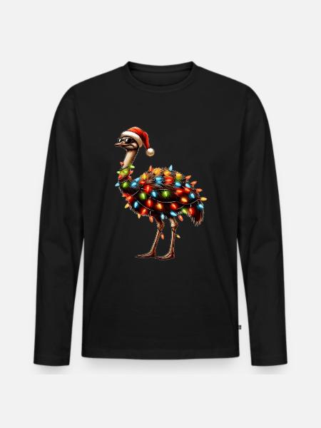 Polka Dot Struds Solbriller Sød Jul - Premium økologisk langærmet T-shirt til mænd - sort