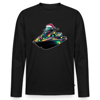 Jet Ski Jet Skiing Weihnachtsmütze Xmas - Männer Premium Bio Langarmshirt - Schwarz - Vorne - Nico (187cm)