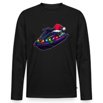 Jet Ski Jet Skiing Weihnachtsmütze Xmas - Männer Premium Bio Langarmshirt - Schwarz - Vorne - Nico (187cm)