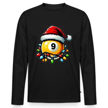 Billardkugel Pool Weihnachtsmütze Xmas - Männer Premium Bio Langarmshirt - Schwarz - Vorne - Nico (187cm)