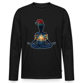 Chakra Healing Healer Reiki Master Santa Hat - Men's Premium Organic Long Sleeve Shirt - black - Front - Nico (187cm)