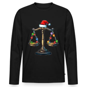 Libra of Justice Future Lawyer Lawyer - Men's Premium Organic Long Sleeve Shirt - black - Front - Nico (187cm)