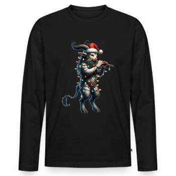 Faun Satyres Chèvre Hommes Grec Ancien Noël - T-shirt manches longues Premium bio Homme - noir - Devant - Nico (187cm)