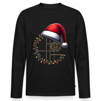 Fibonacci Golden Ratio Sacred Geometry - Men's Premium Organic Long Sleeve Shirt - black - Front - Nico (187cm)