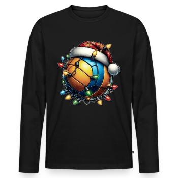 Volleyball Player Team Coach Christmas Girl - Men's Premium Organic Long Sleeve Shirt - black - Front - Nico (187cm)